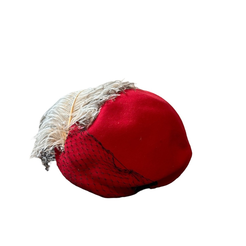 Vintage Ladies Hat - Glenover Henry Pollak - By Jane Morgan New York - Red Wool